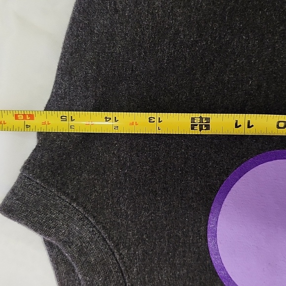 "Happy Pills" Women's Heather Gray Cropped Sweatshirt Purple "Brokenhardened" S - Picture 6 of 8